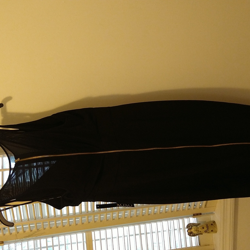 Black below knee length dress